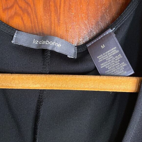 VINTAGE Black NWT Classic Liz Claiborne Maxi Dress Medium - Picture 3 of 9